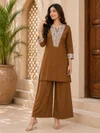 Ff Sj Slub Cotton Fabric kurti with bottom collections 
